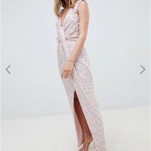 ASOS Petite drape know front scatter embellished